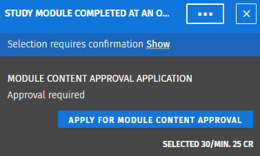Apply for module content approval