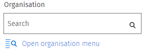 organisation search filter