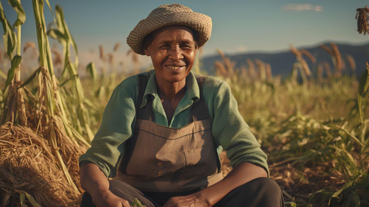 A farmer on a field