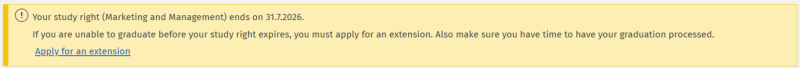 Apply for extension on front page