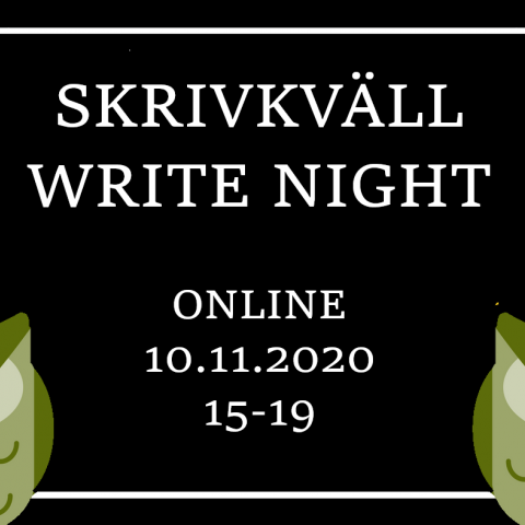 Skrivkvällen är online Write Night is online 10.11.2020